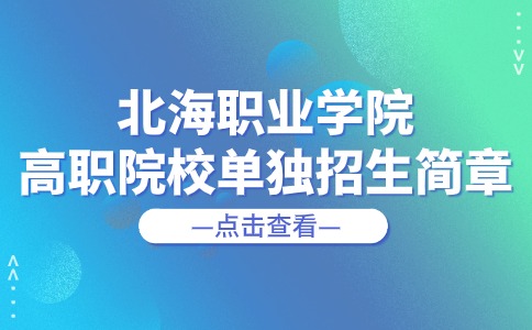北海職業(yè)學(xué)院2025年高職單獨招生簡章